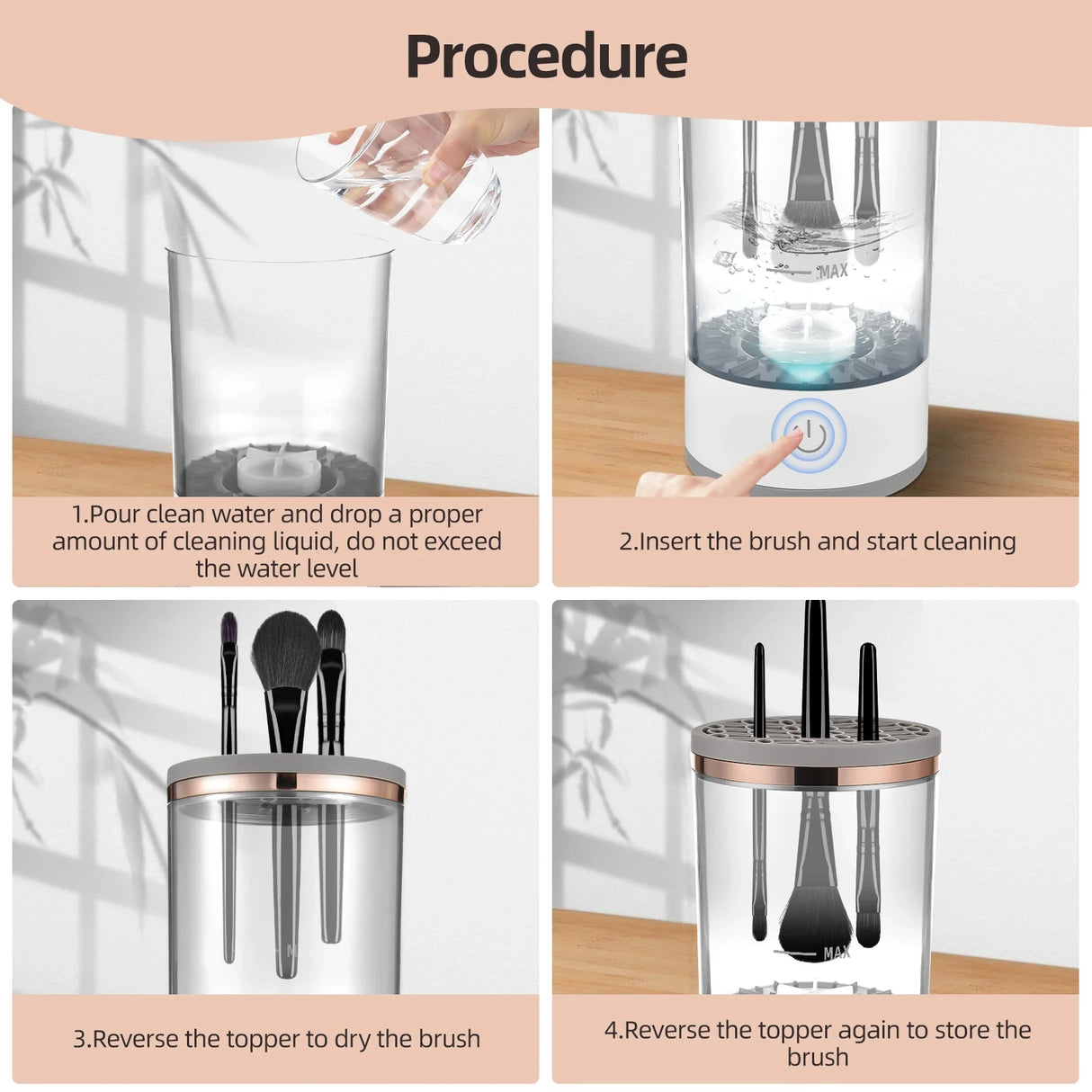 USB Chargeable Cosmetic Brush Cleaner For All Sizes