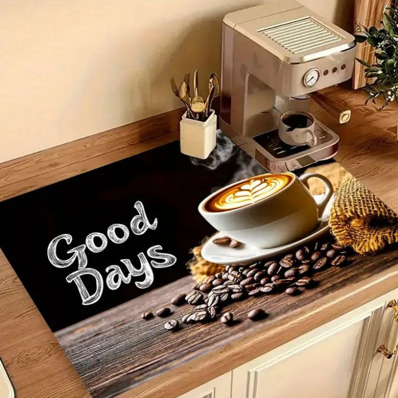 Absorbent Non-Slip Rubber Sole Coffee Machine Drip Mat