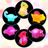 1/6 Pcs Dinosaur Light-Up Floating Bath Toys