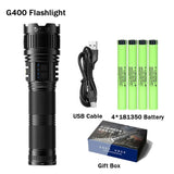 100W Rechargeable Long Range Zoomable LED Flashlight