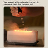 LED Simulation Flame Aroma Diffuser Mini Air Humidifier Machine With Timer