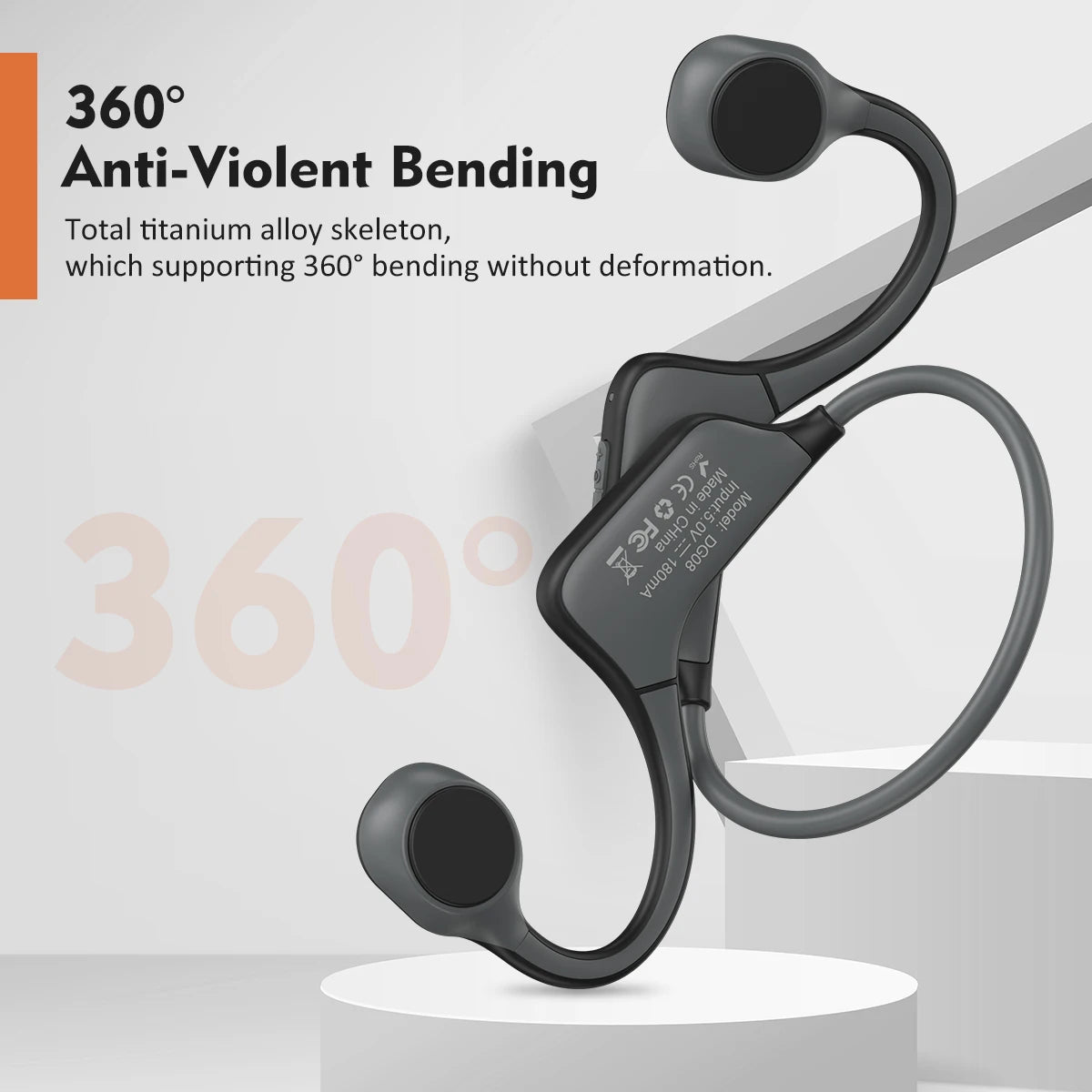 DG08 Bone Conduction Waterproof/Wireless Bluetooth Headset with MIC BT 5.3