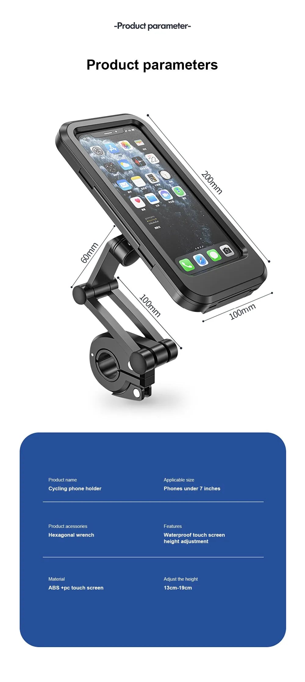 Waterproof Motorcycle/Bike Cellphone Holder With 360 degree Swivel.