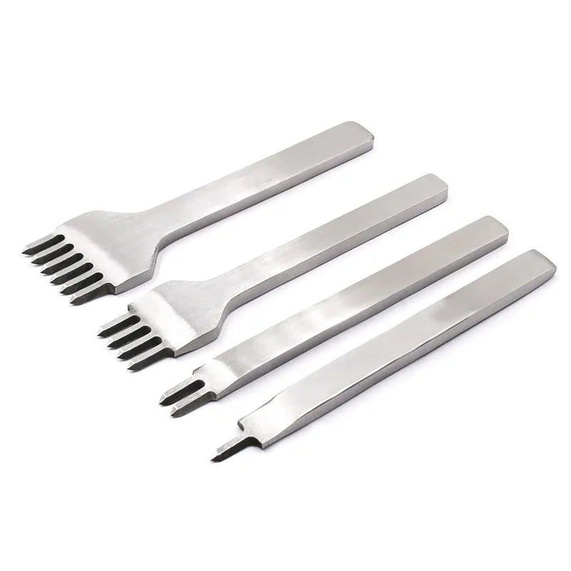White Steel 3/4/5/6mm 1/2/4/6 Chisel Set For Leather Lacing Crafts