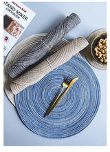 6pcs Round Woven Anti Slip Placemats Or Coasters