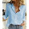 Women's Casual Long Sleeve Cotton Linen Blouse.