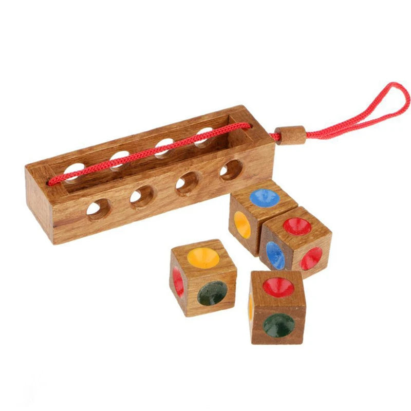 Wood Color Brain Teaser Cubes For Adults and Children