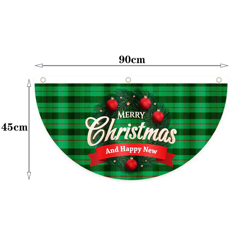 Outdoor Christmas Fan-shaped Flag Banner