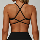 Women's Anti-Sweat Push Up Cross Shoulder Sports Bra
