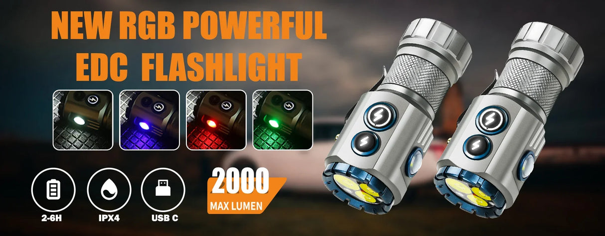 100W Rechargeable Long Range Zoomable LED Flashlight