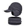 Men Or Women's Knitted Neck Scarf And Hat With Extra Ear Protection