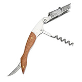Professional Waiters Corkscrew With Wood Grip Beer Bottle Opener And Foil Cutter