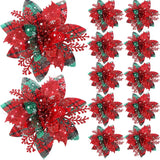 10/5/1pcs 14.5cm Glitter Christmas Tree Or Gift Wrap Decoration.