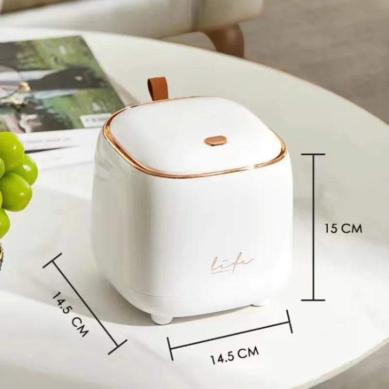 Mini Desktop Trash/Storage Bucket With Press Opener