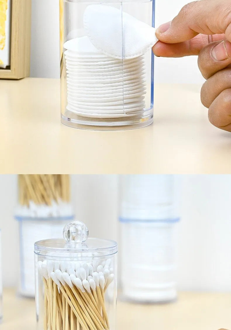 100pcs Cotton Swab Double Layer Storage Box