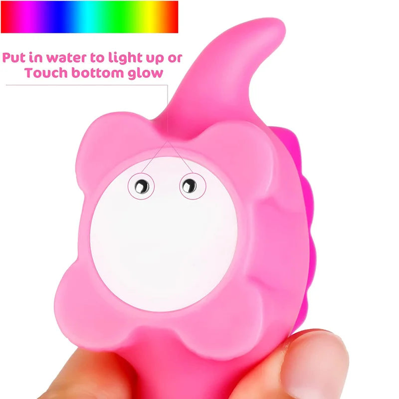 1/6 Pcs Dinosaur Light-Up Floating Bath Toys