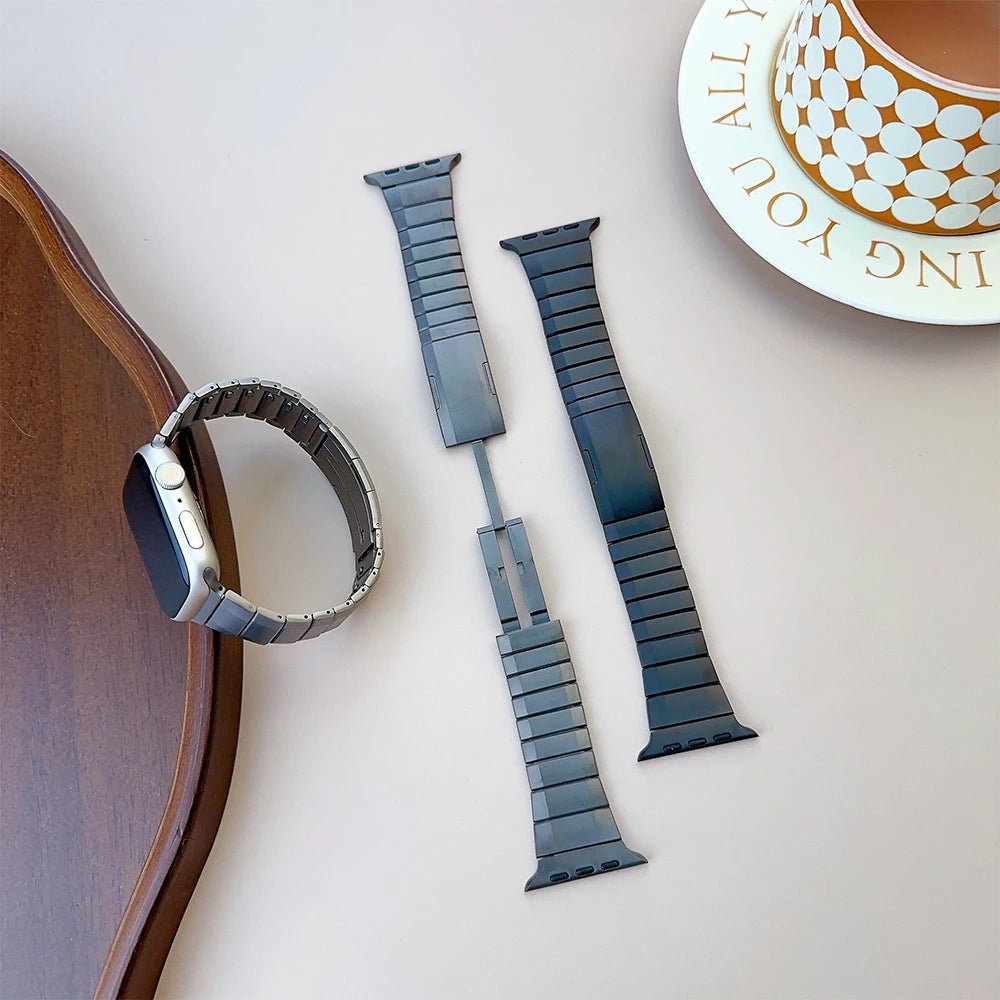 Stainless Steel Quick Fit Watchband for Apple Watch Ultra 2 1 49mm 10 46mm Series 9 8 7 6 5 4 45mm 44mm
