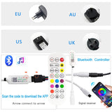 LED  Bluetooth Strip Lights 30M RGB 5050 SMD 5M RGB.  Flexible Ribbon 2835 RGB Tape Diode DC 12V APP Control+Adapter