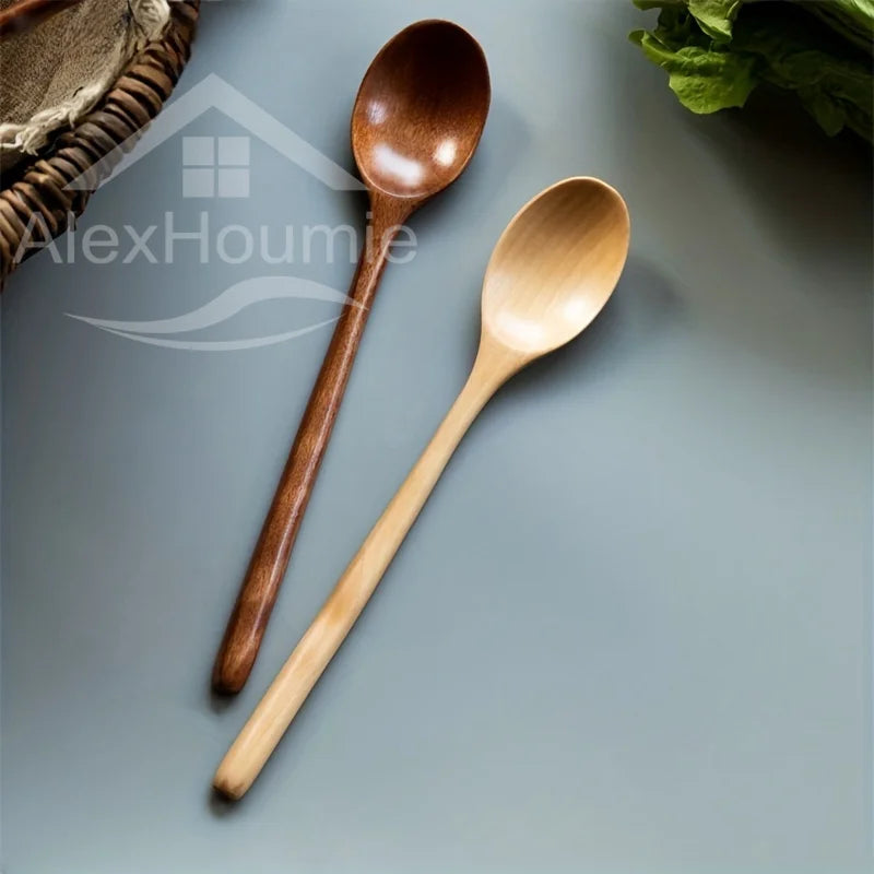 6 Piece  9 Inch Bamboo Mixing Spoons