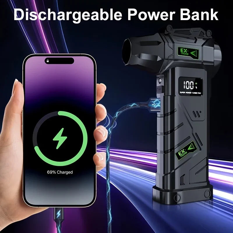 USB Charging 1000000 RPM 380G Turbo Air Blower With LED Lighting