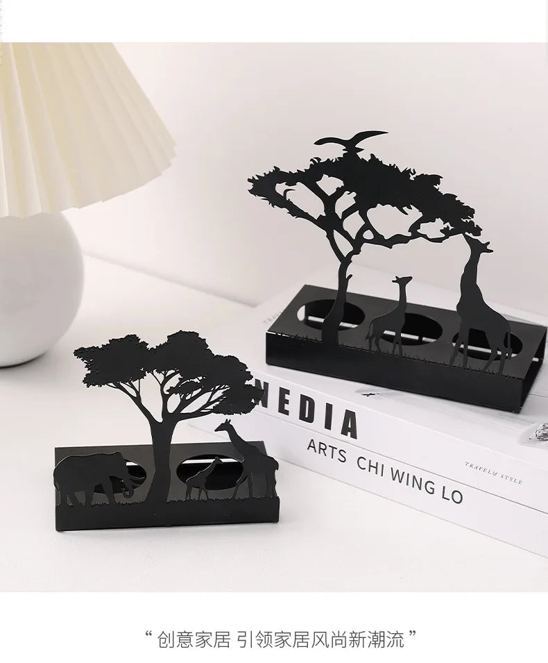 Metal Black Luminous Decoration Candle Holder