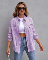 Women's Mid Length Denim Jacket.