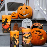 Set of 3 Real Wax Halloween Flameless Flickering LED/Battery Operated Candles.