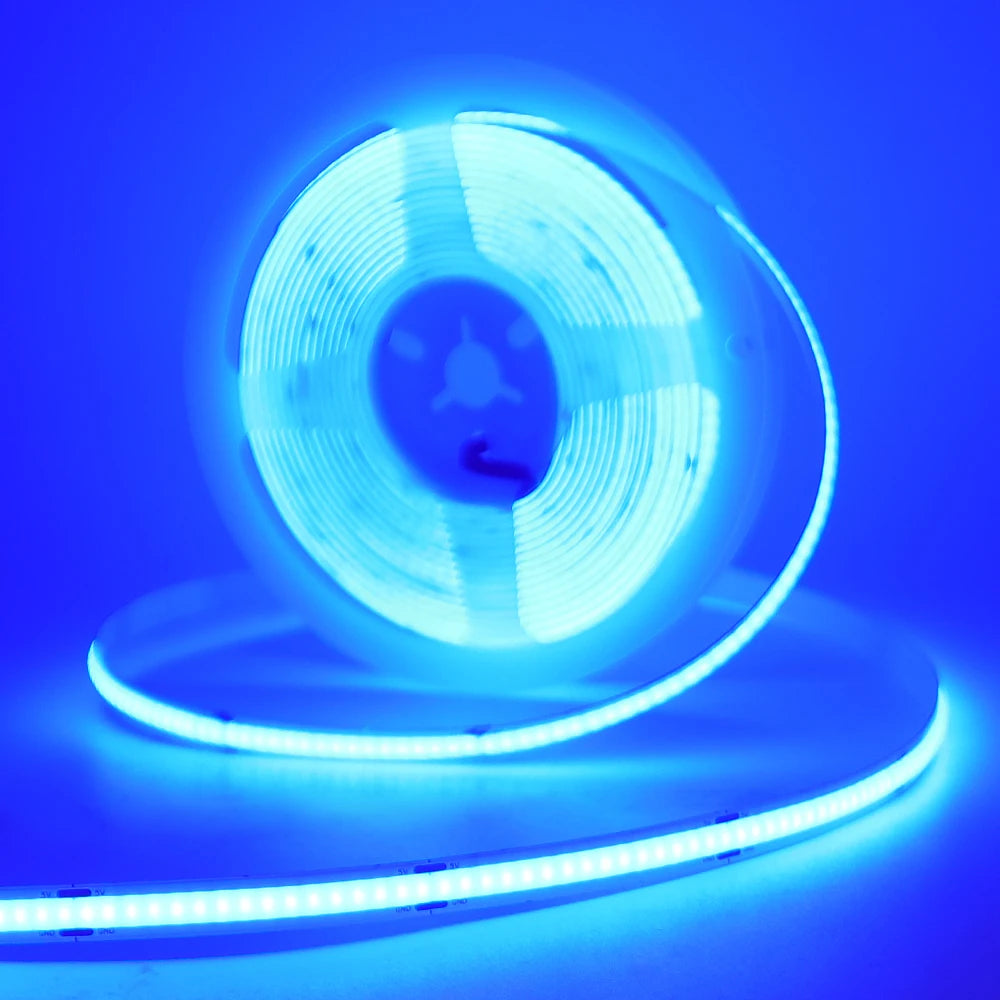 Battery Powered8MM COB Multi Color Led Strip 5V with Motion Sensor 320LEDs/M Led Induction