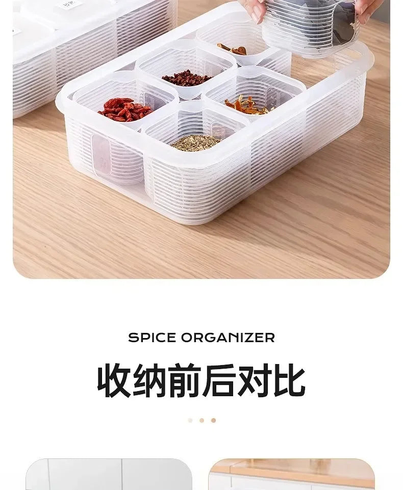 6 Grids Refrigerator Food Storage Box with Lids
