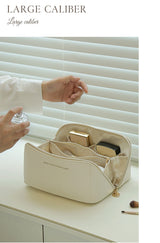 Travel Organizer Leather Bag With Storage Pouch.