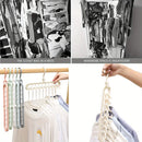 5pcs 9-hole wardrobe space-saving multifunctional storage rack