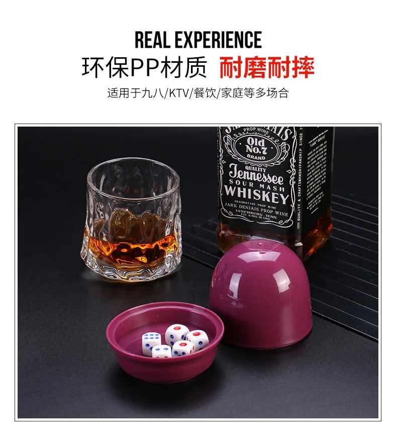 5pc Enclosed Dice Cup