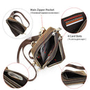 2023 Men's Leather Crossbody Bag With Mobile Phone Pouch.