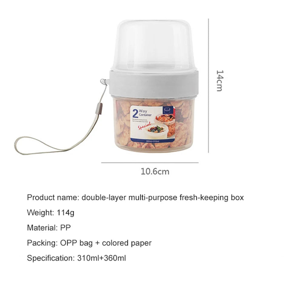 Breakfast Oatmeal Or Yogurt Sealed Container