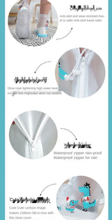 Children's Non-Slip Overshoes Galoshes  With Zipper