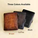 Men's Genuine Leather Rfid Protection Wallets.