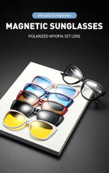 Men Or Women's  5 PCS Clip On Magnetic Polarized UV400-Sunglasses