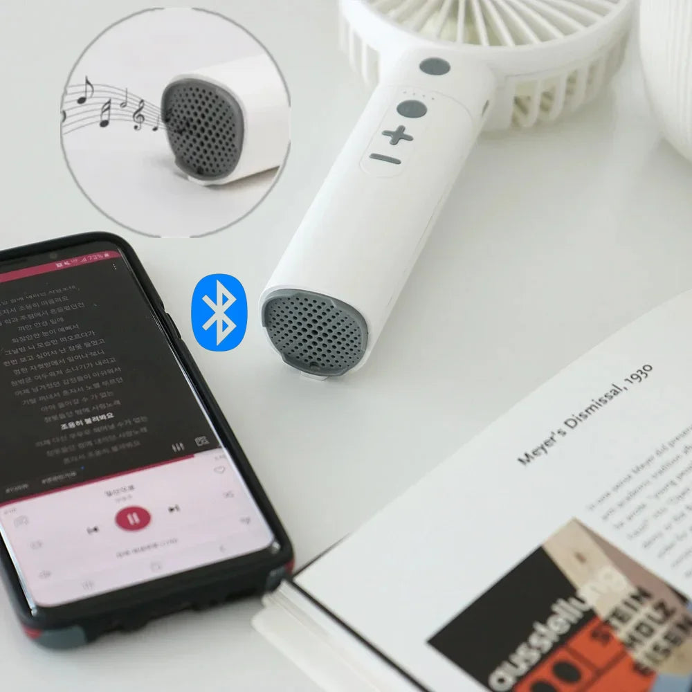 5in1 Portable Handheld USB Multi-Function/Bluetooth Fan With Power Bank