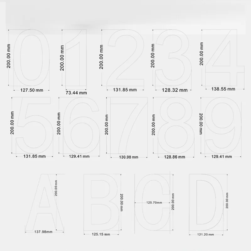 Outdoor  8 Inch Silver/Black 20cm Letters Or Numbers 0-9 For House Address