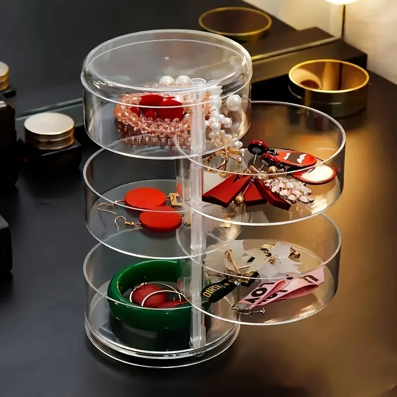 Transparent Rotatable Jewelry Organizer Box