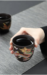 1pcs Tea Cup Changes Color In Hot Water To Dragon Or Phoenix
