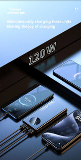 80000mAh High Capacity 120W Super Fast Charging Power Bank For iPhone Or Samsung