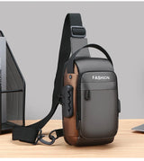 Men's Anti Theft USB Charging Crossbody Bag