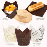 100pcs Oilproof Tulip Muffin Cupcake Liners