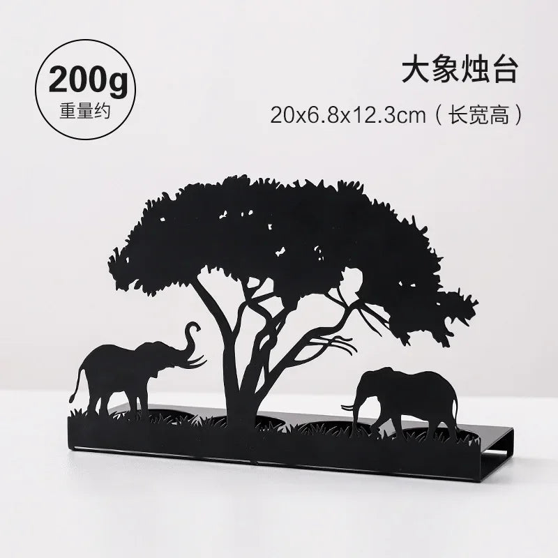 Metal Black Luminous Decoration Candle Holder
