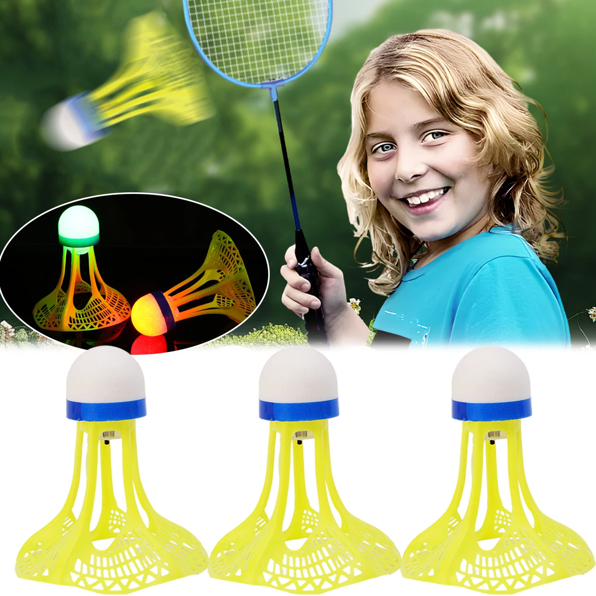 Windproof Light-up Durable Nylon Shuttlecocks