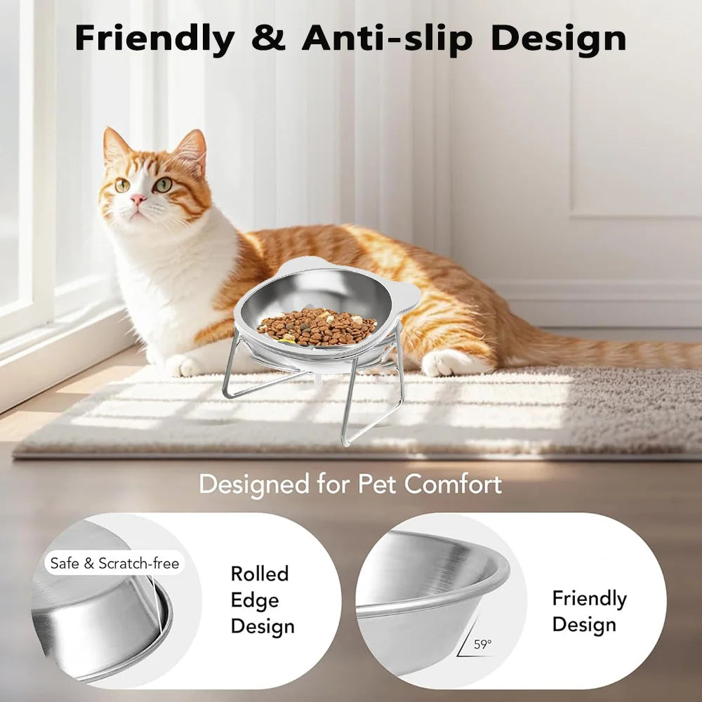Raised Stainless Steel Pet Bowls
