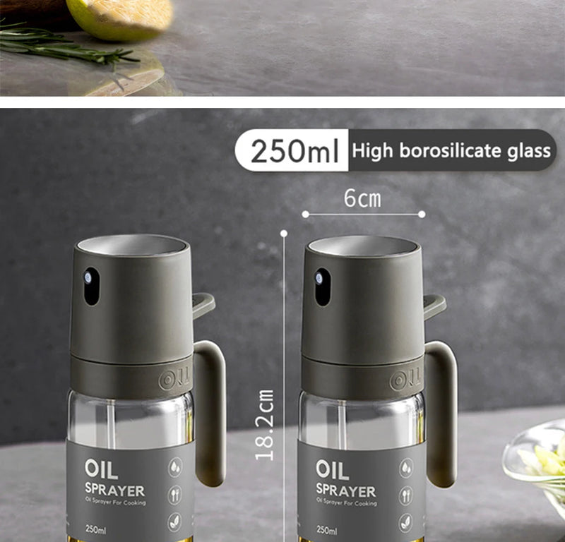 250ml High Borosilicate Glass Cooking Oil Dispenser Sprayer Mister for Air Fryer Or Salads