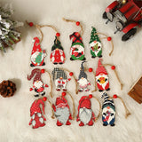 4-12pcs Wooden Christmas Tree Pendants Ornaments