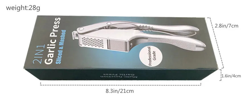 Stainless Steel 2 in 1 Garlic Press